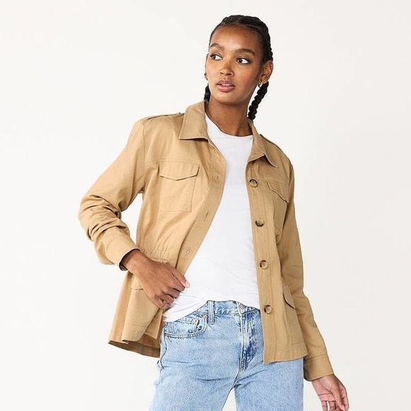 Draper James Jackets & Blazers - Draper James RSVP Women’s Linen Blend Utility Jacket Khaki - Size Medium